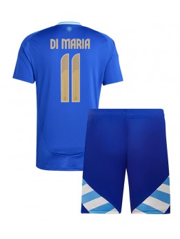 Billige Argentina Angel Di Maria #11 Bortedraktsett Barn Copa America 2024 Kortermet (+ Korte bukser)